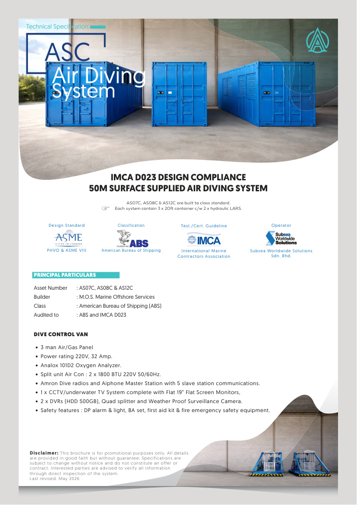 Air Dive System brochure cover
