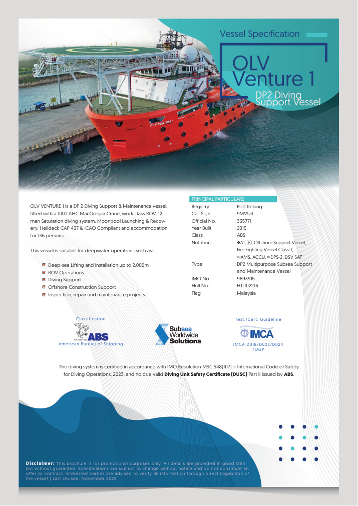 OLV Venture 1 brochure cover
