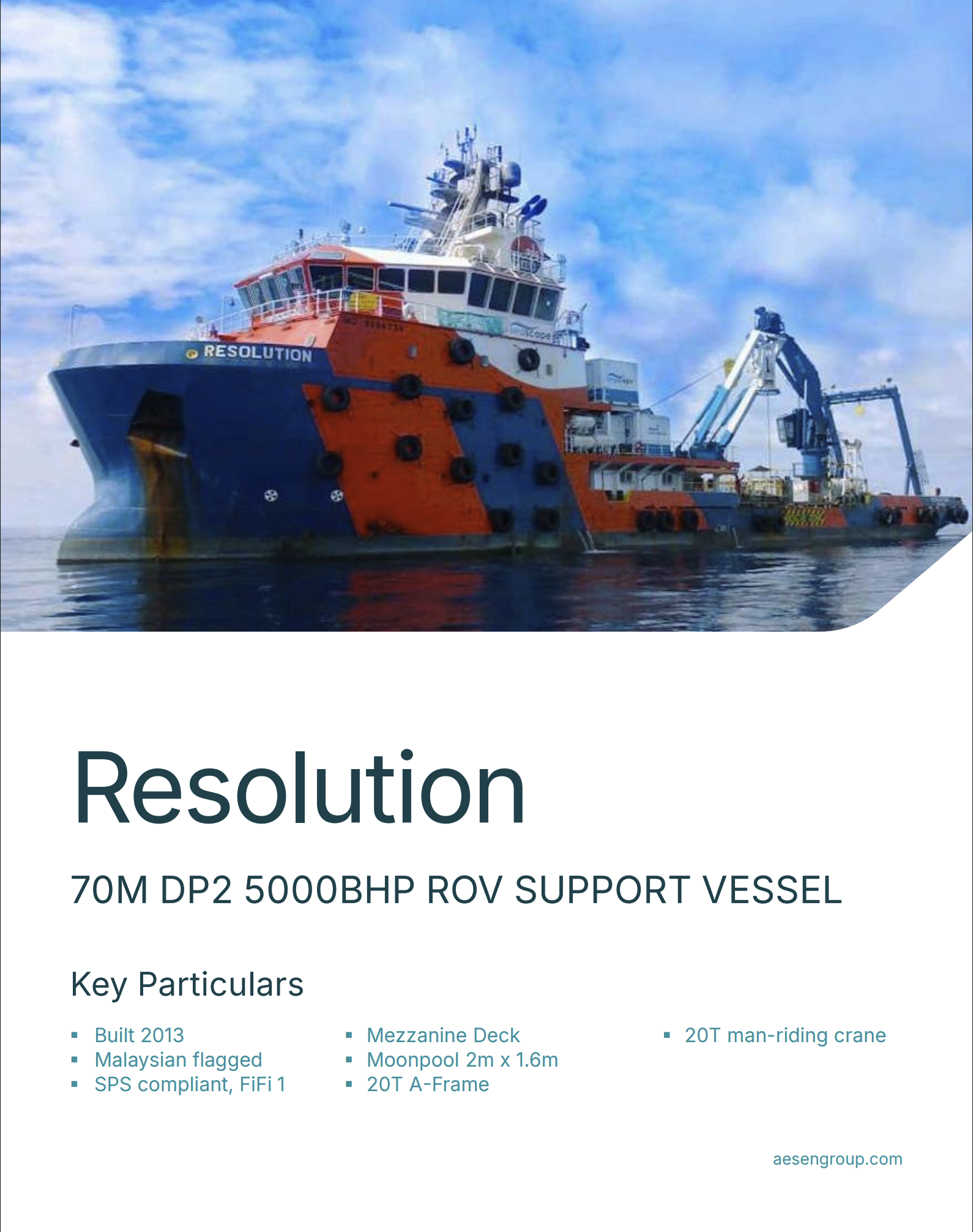 Aesen Resolution DP2 Support Vessel